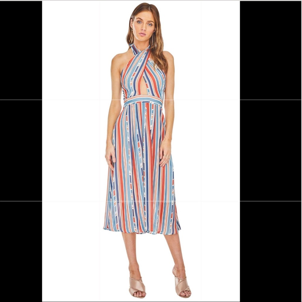 ASTR Gemma Halter Midi Dress